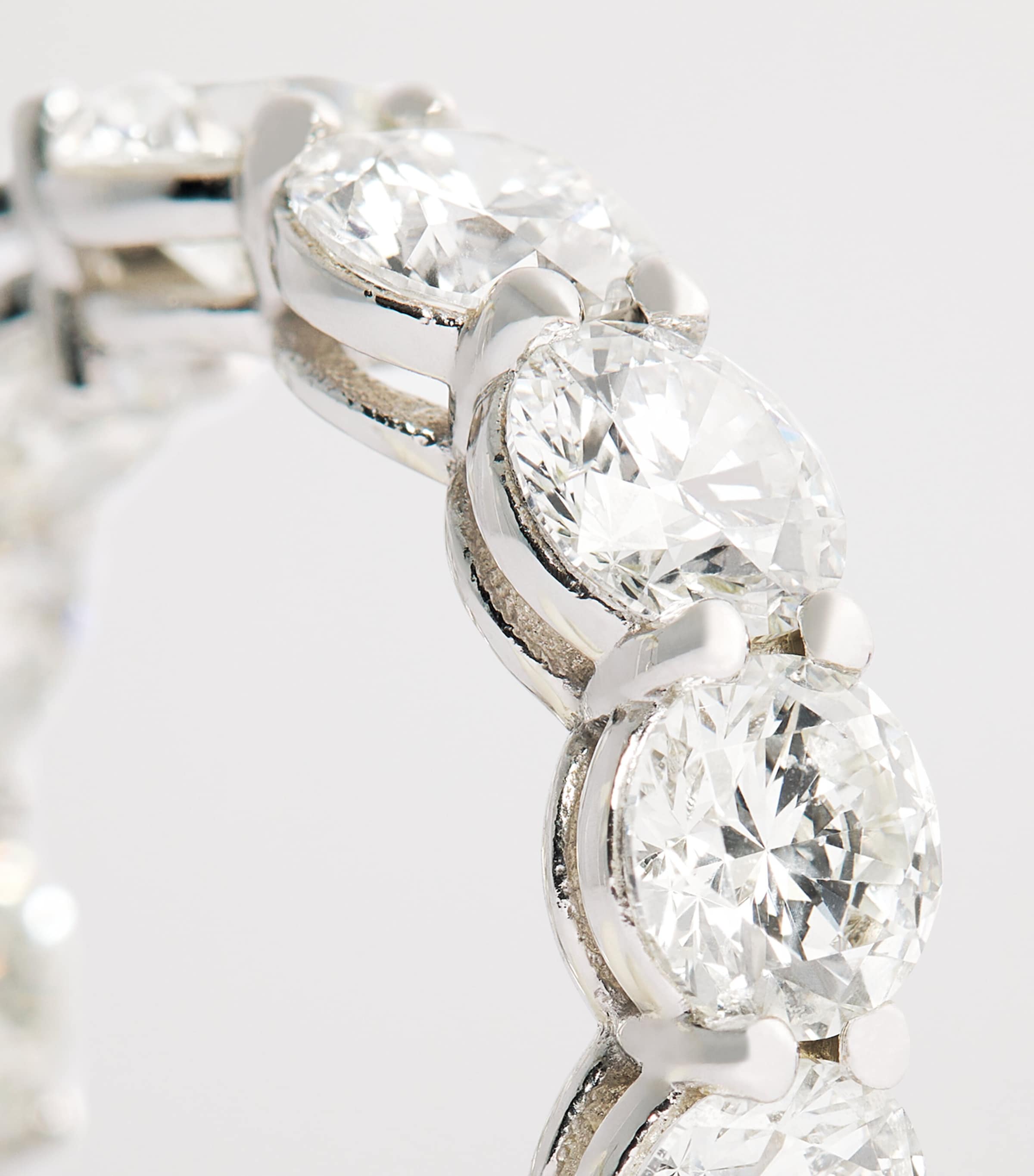 White Gold and Diamond Hoop Earrings (4.54ctw) WHITE GOLD Image 5