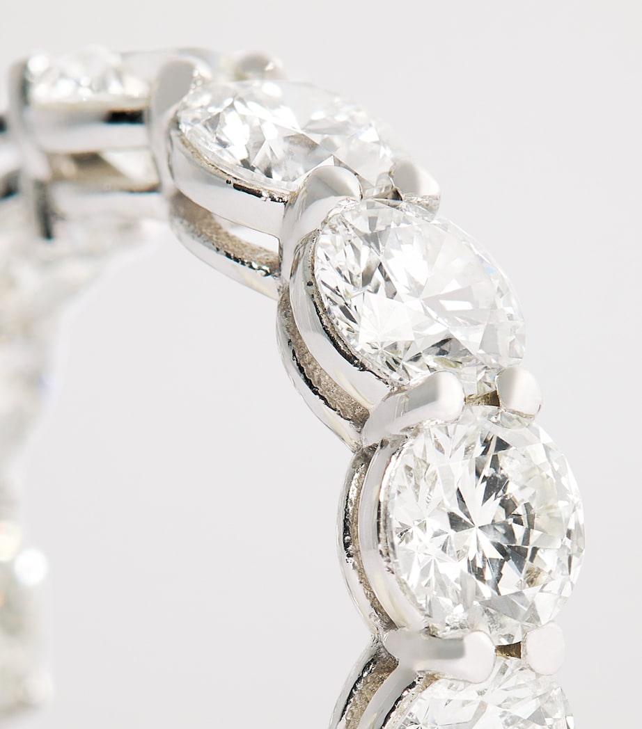 White Gold and Diamond Hoop Earrings (4.54ctw) WHITE GOLD Image 5