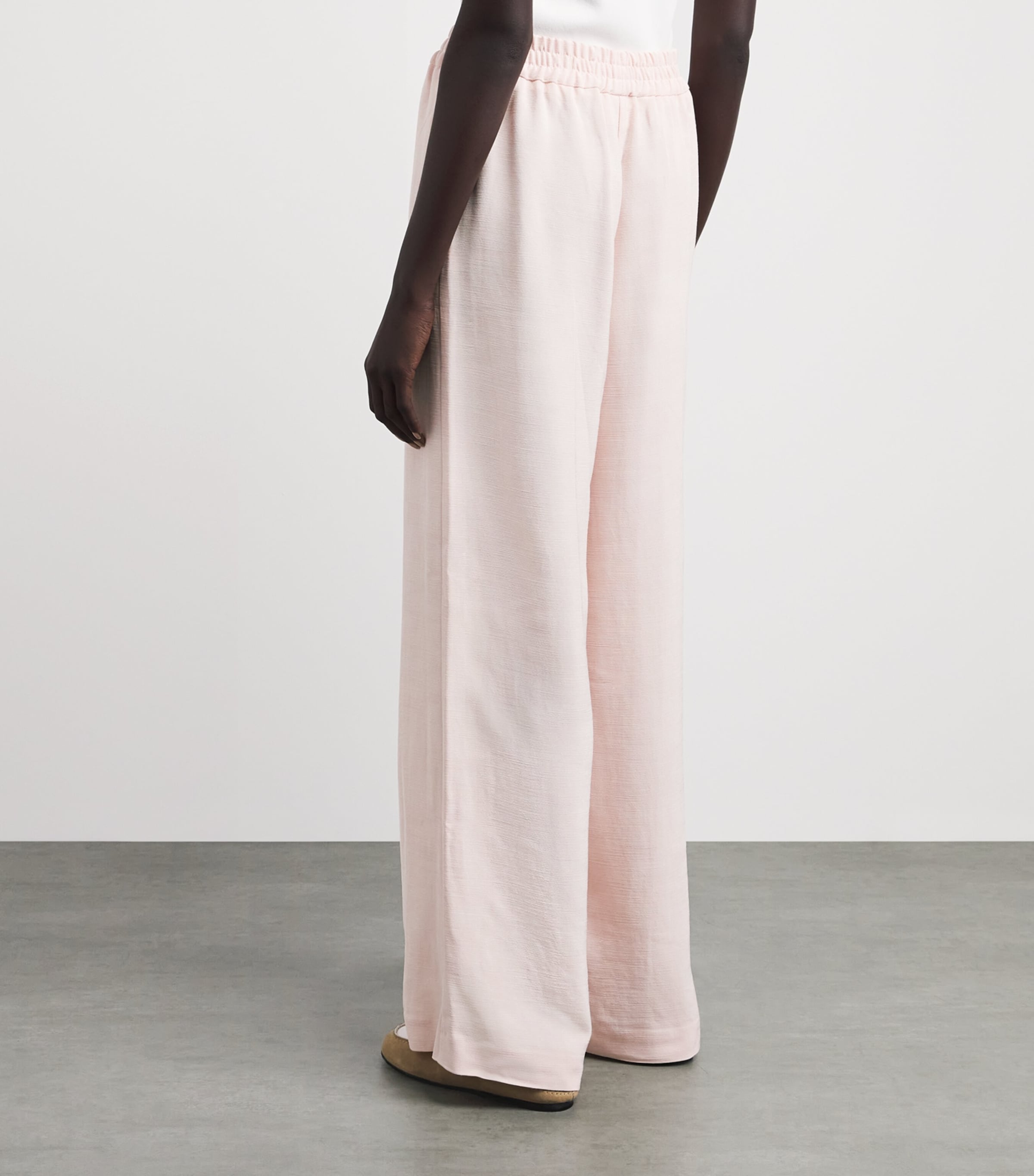 Claudie Pierlot Womens Wide-Leg Trousers Pale Pink Image 5