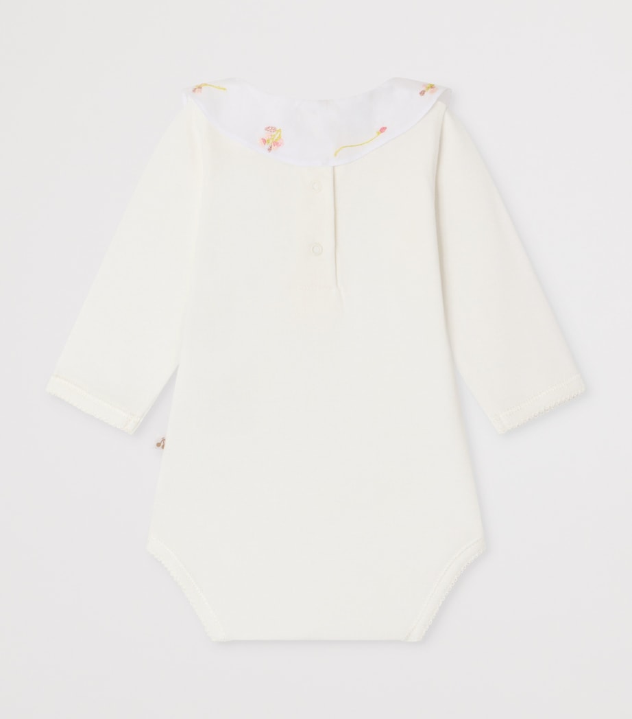 Bonpoint Organic Cotton June Bodysuit (1-18 Months) Blanc Lait Image 2