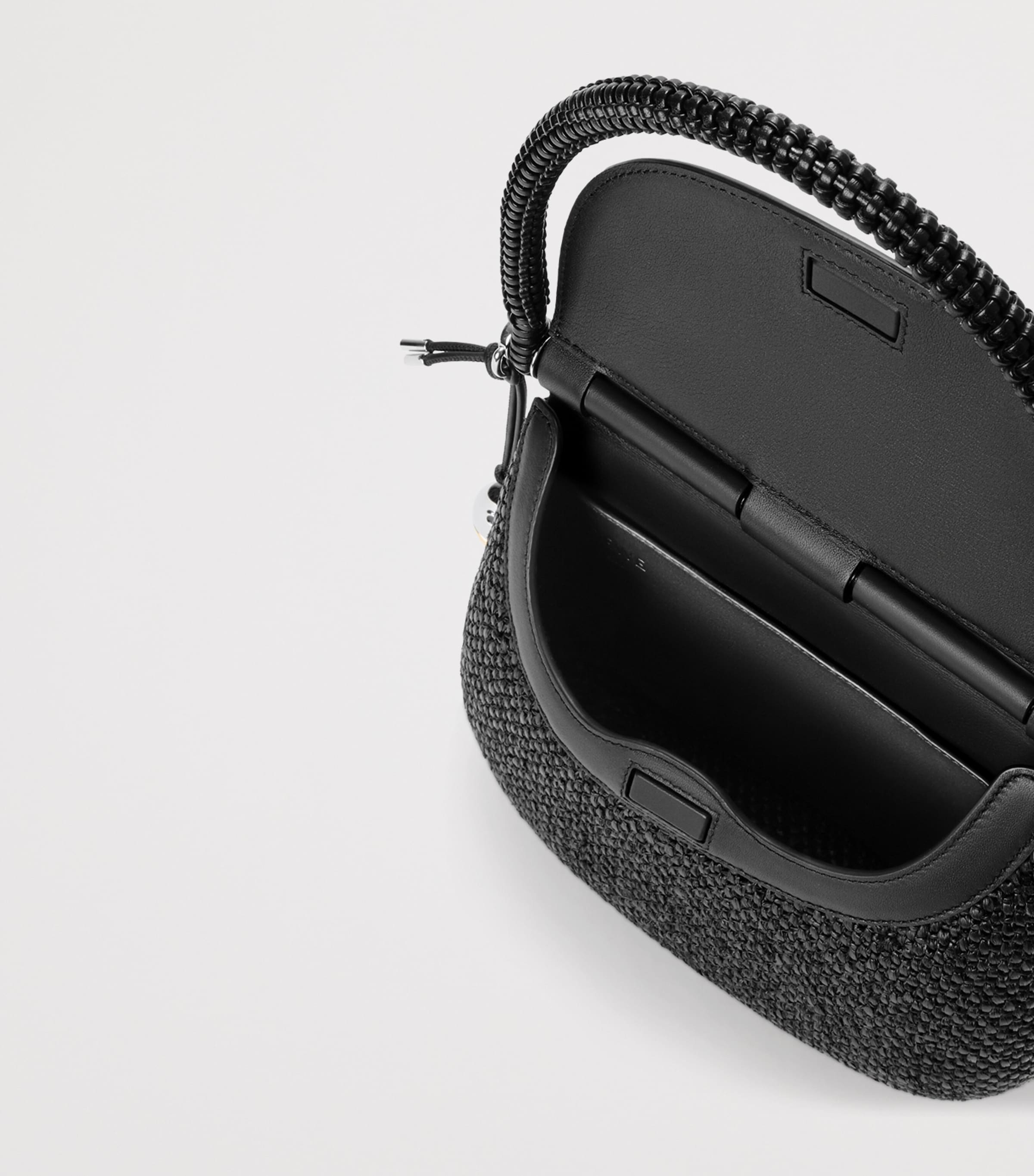 LOEWE Black x Paula's Ibiza Medium Raffia Pescador Top-Handle Bag