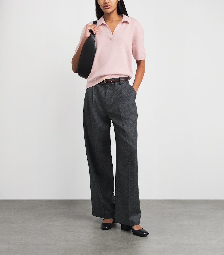 Harrods Womens Cotton-Cashmere Collared Sweater Cherry Blossom Image 2