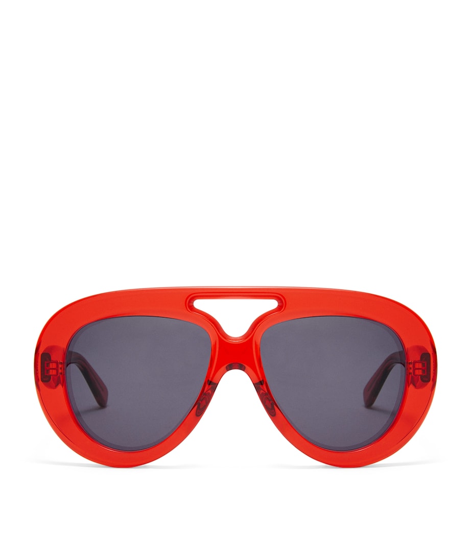 Round Spoiler Aviator Sunglasses TRANSPARENT BRIGHT R Image 1