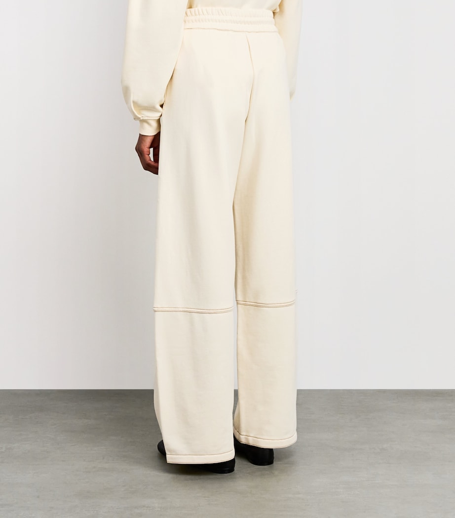 Cotton-Blend Wide-Leg Sweatpants IVORY Image 4