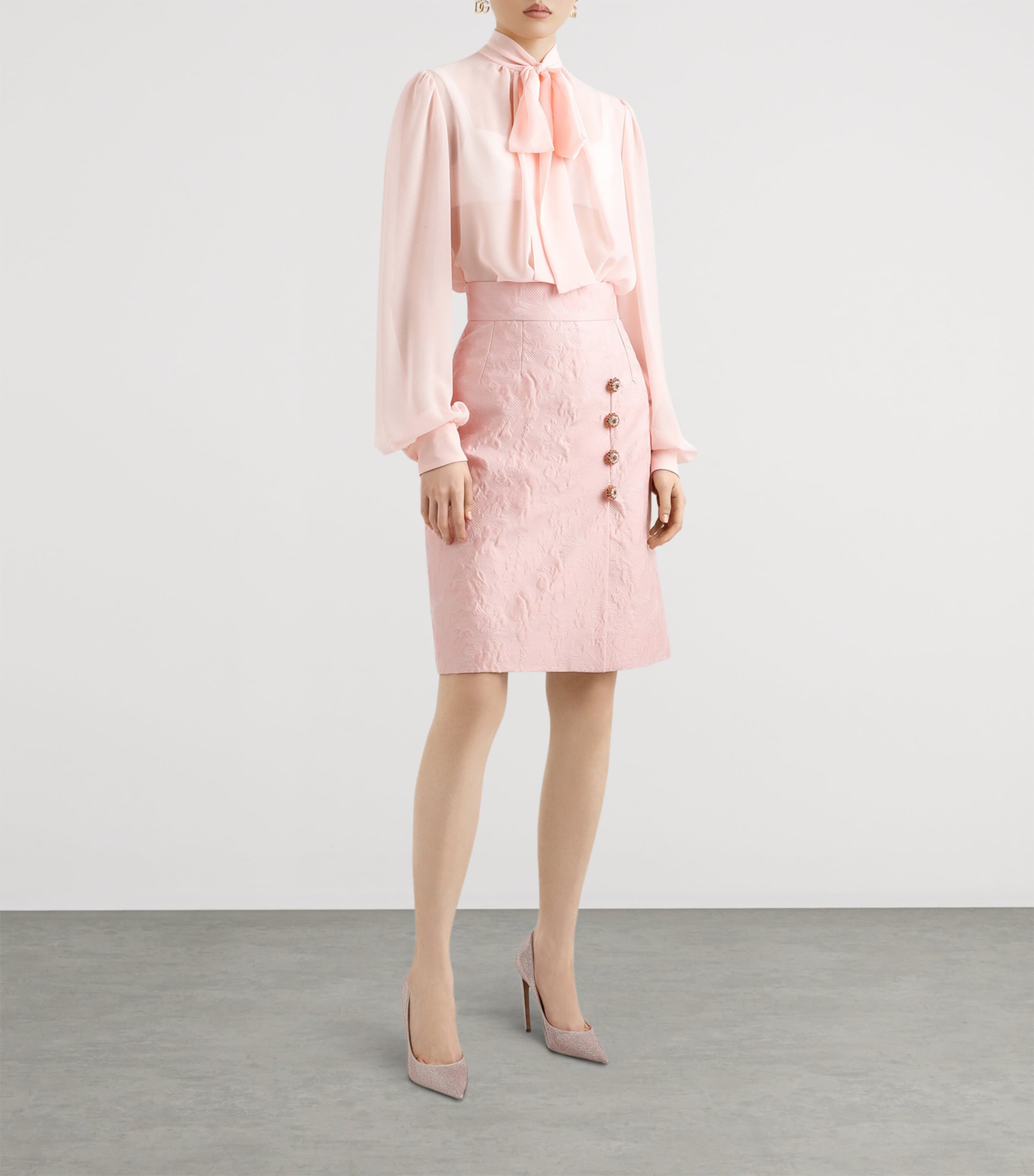 Silk Georgette Bow-Detail Blouse F3721-VERY LIGHT POW Image 4