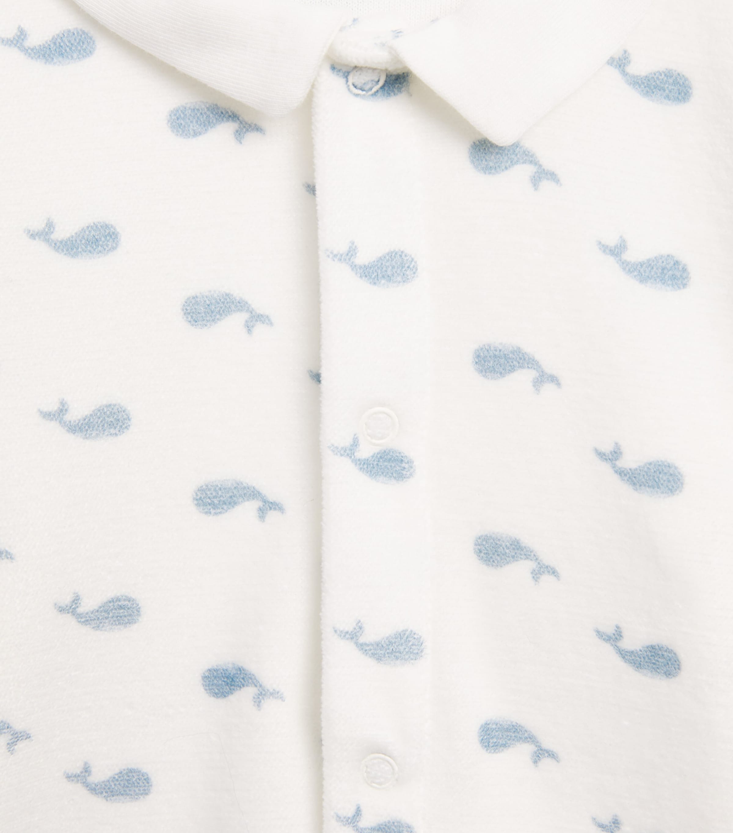 Petit Bateau Cotton All-In-One (0-24 Months) Marshmallow/rivi Image 3