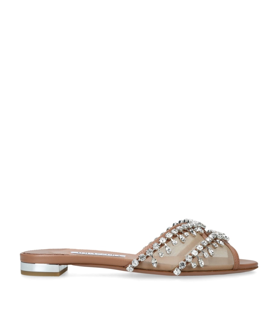 Aquazzura Crystal-Embellished Temptation Sandals Pale Pink Image 1