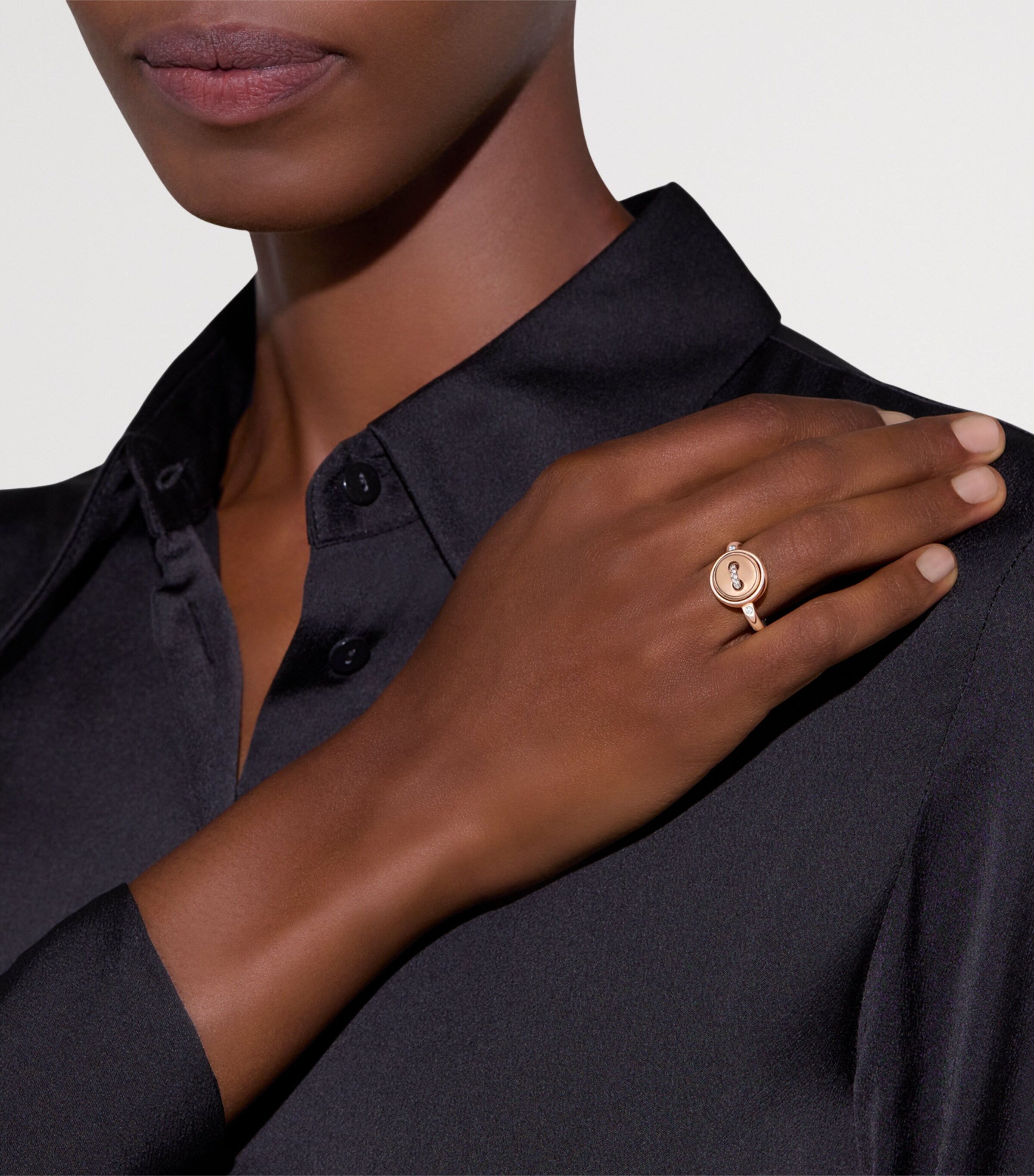 Rose Gold, Diamond and Turquoise Pom Pom Dot Ring DB0TU Image 7