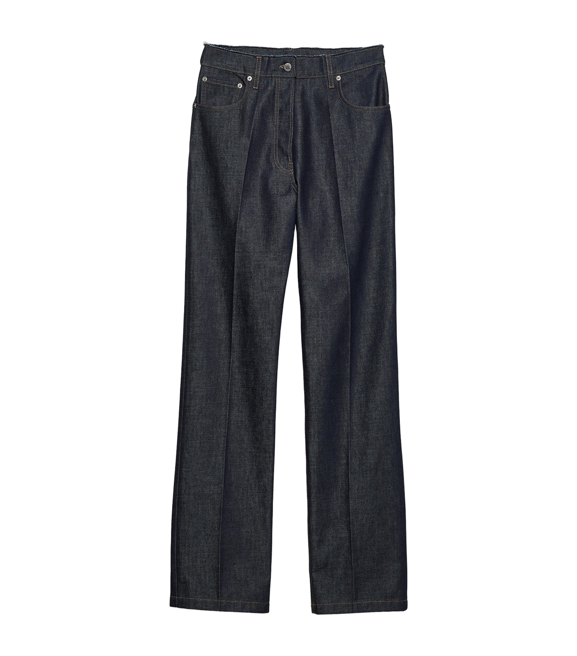 Prada Womens Raw Denim Straight Jeans Image 1