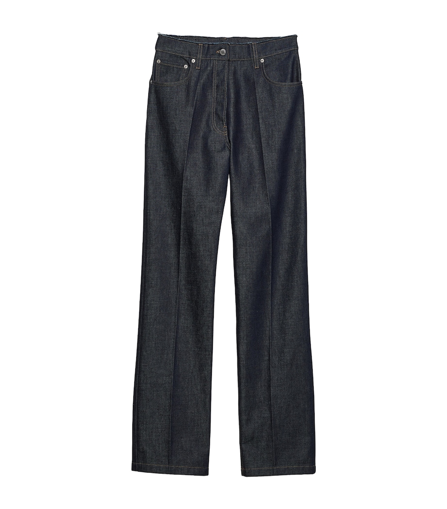 Prada Womens Raw Denim Straight Jeans Image 1