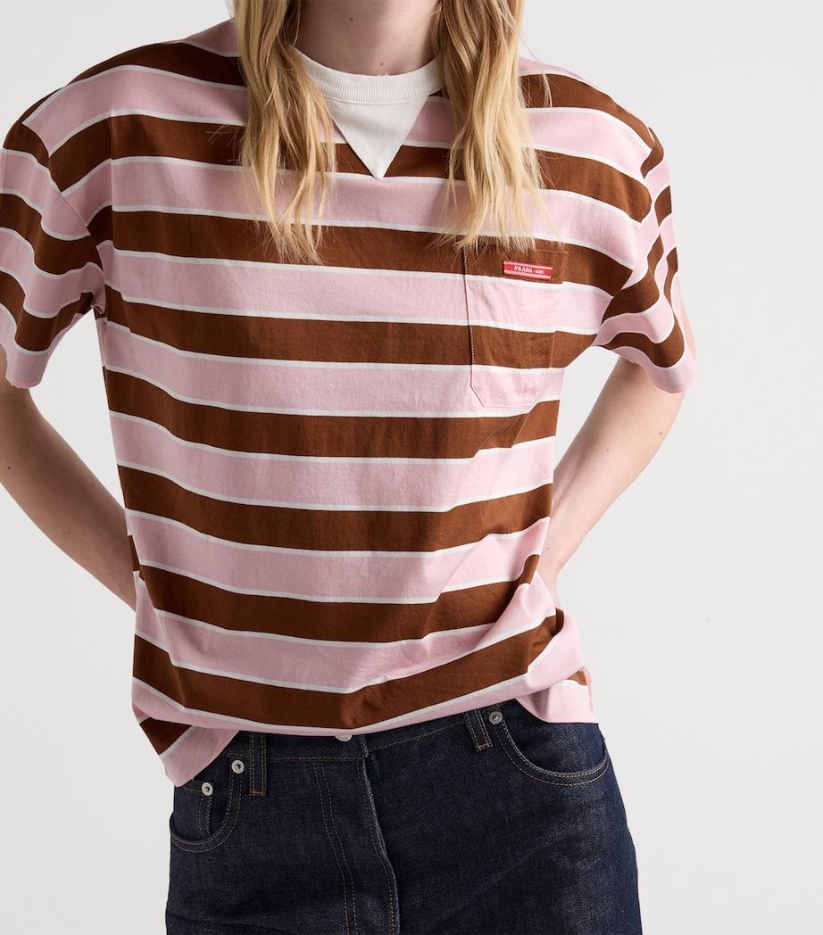 Prada Womens Cotton Striped Rugby Shirt Image 4