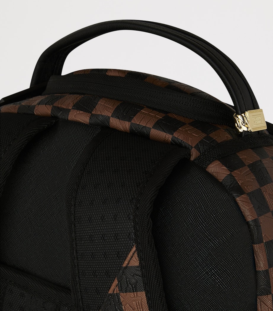 Embossed Check Backpack BROWN Image 7