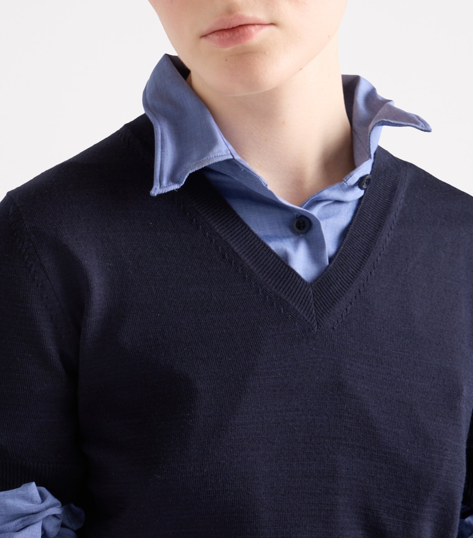 Wool V-Neck Sweater F0008 Image 3