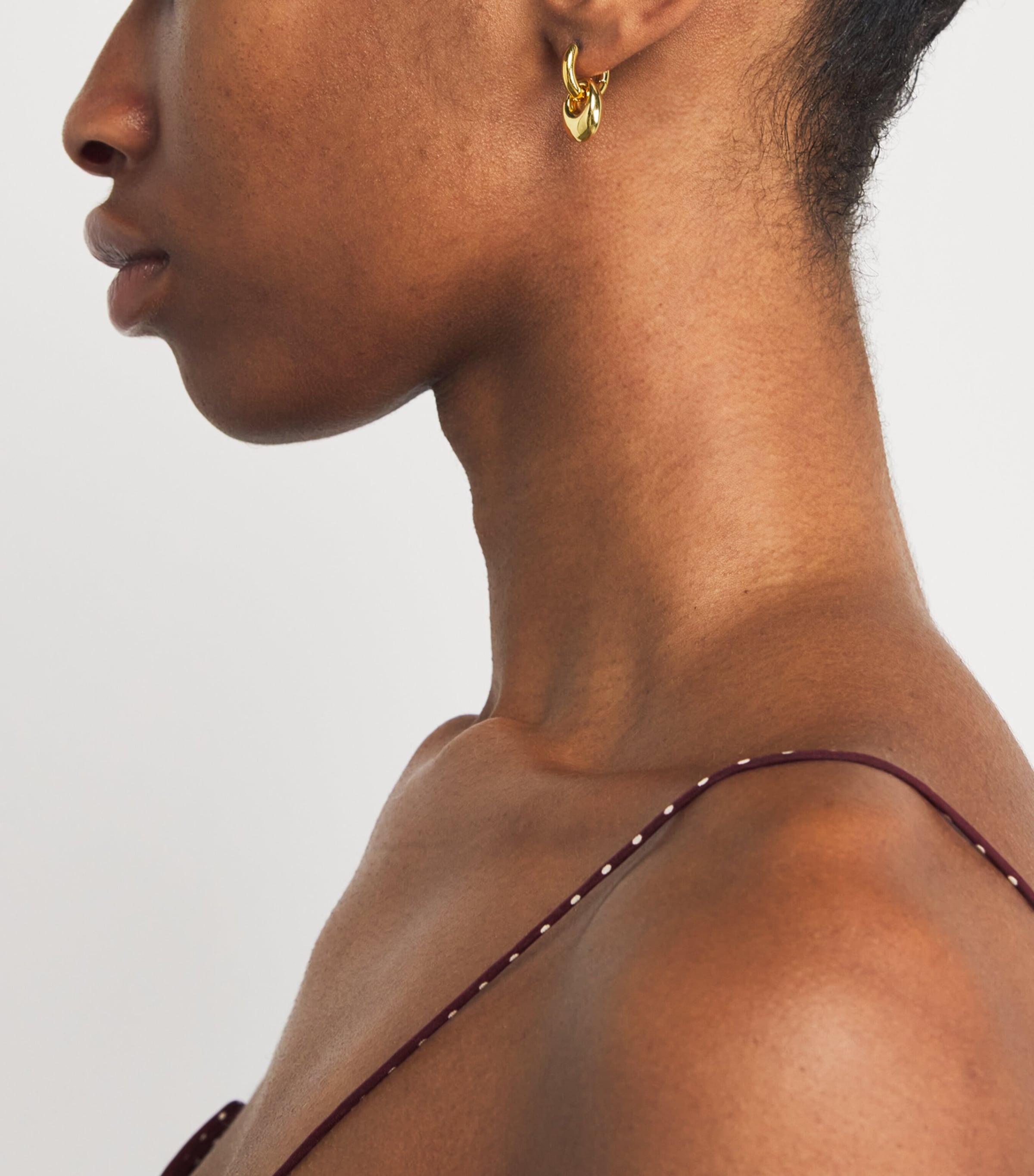 Anni Lu Gold-Plated Petit Pebble Hoop Earrings Gold Image 5