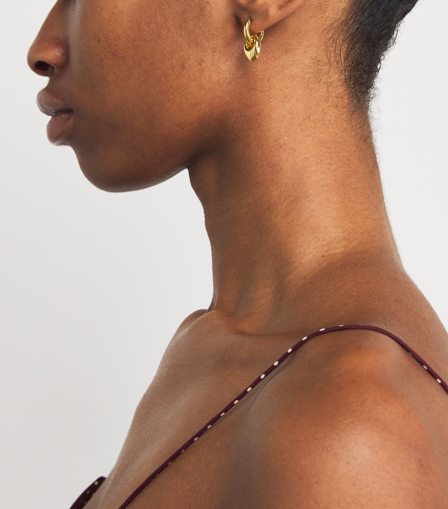 Gold-Plated Petit Pebble Hoop Earrings GOLD Image 5