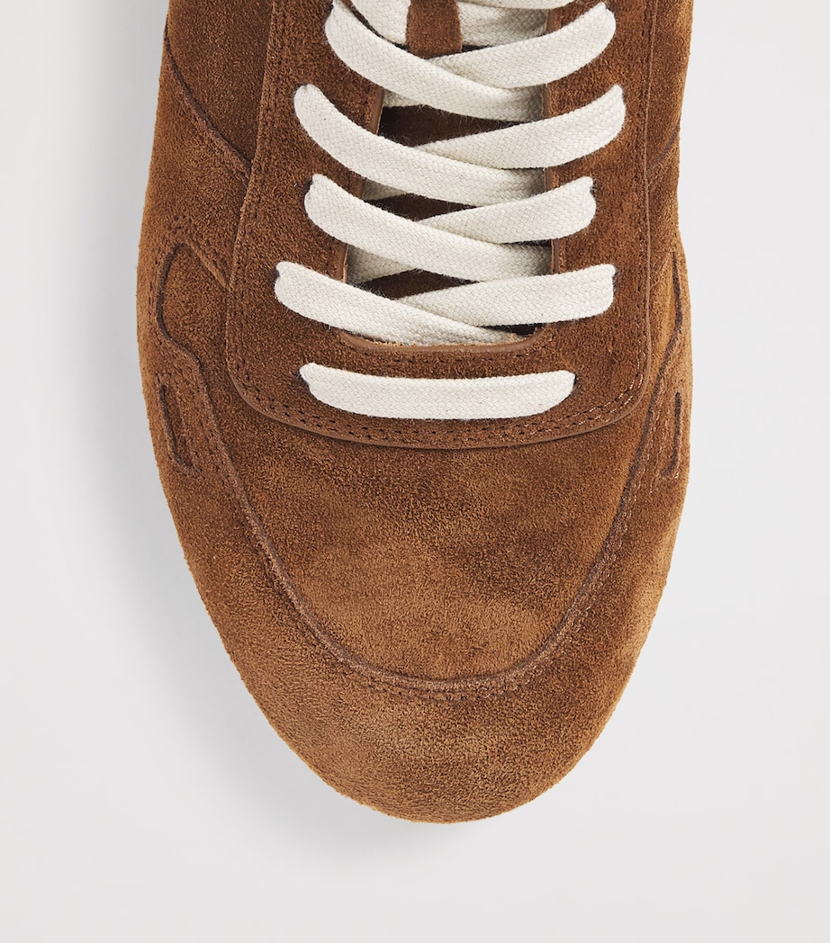 Suede Minimal Low-Top Sneakers CHESTNUT/MILK/MILK Image 5