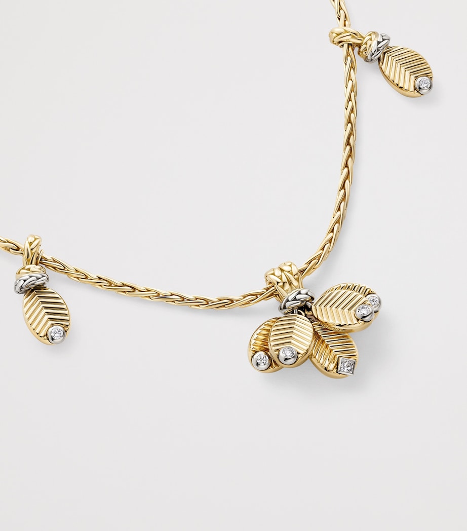 Yellow Gold, White Gold and Diamond Grain de Café Necklace MIXED GOLD Image 6