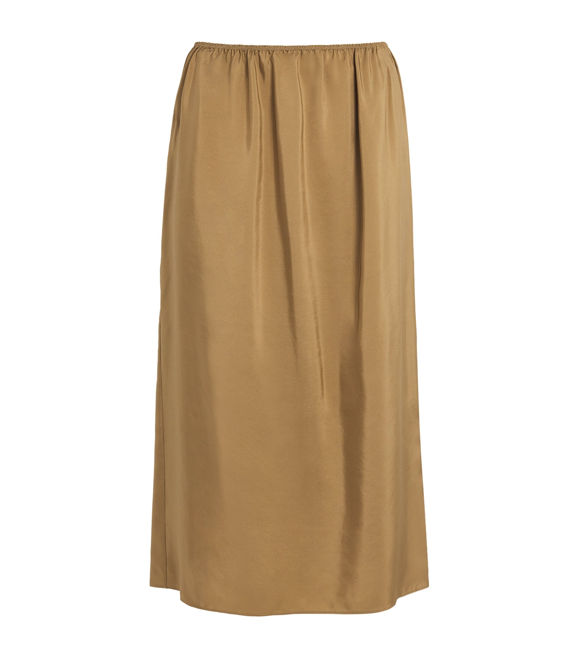 Carven Silk Midi Skirt In Brown