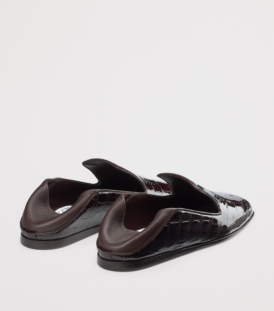 Elliot Leather Croc-Embossed Loafers SAMBUCO Image 5