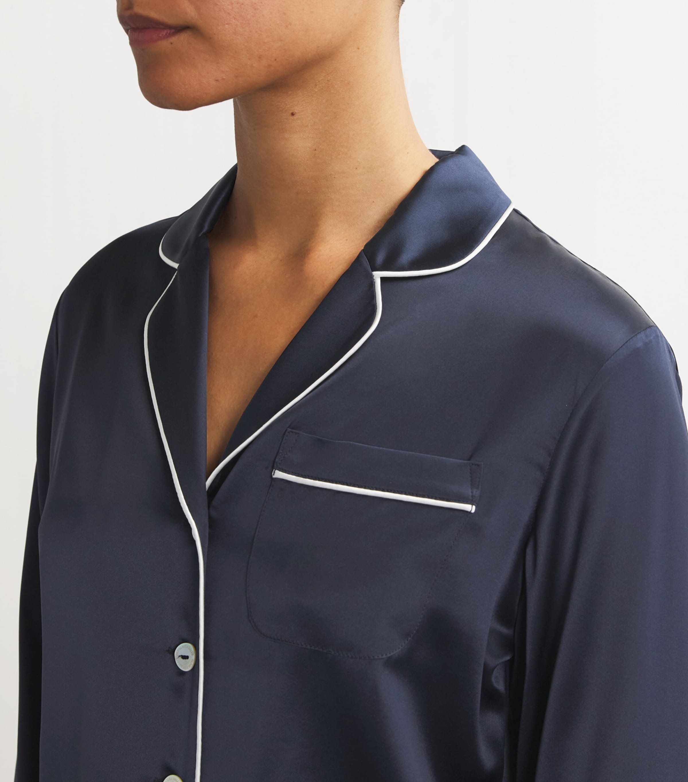 Silk Coco Pyjama Set NAVY IVORY Image 6