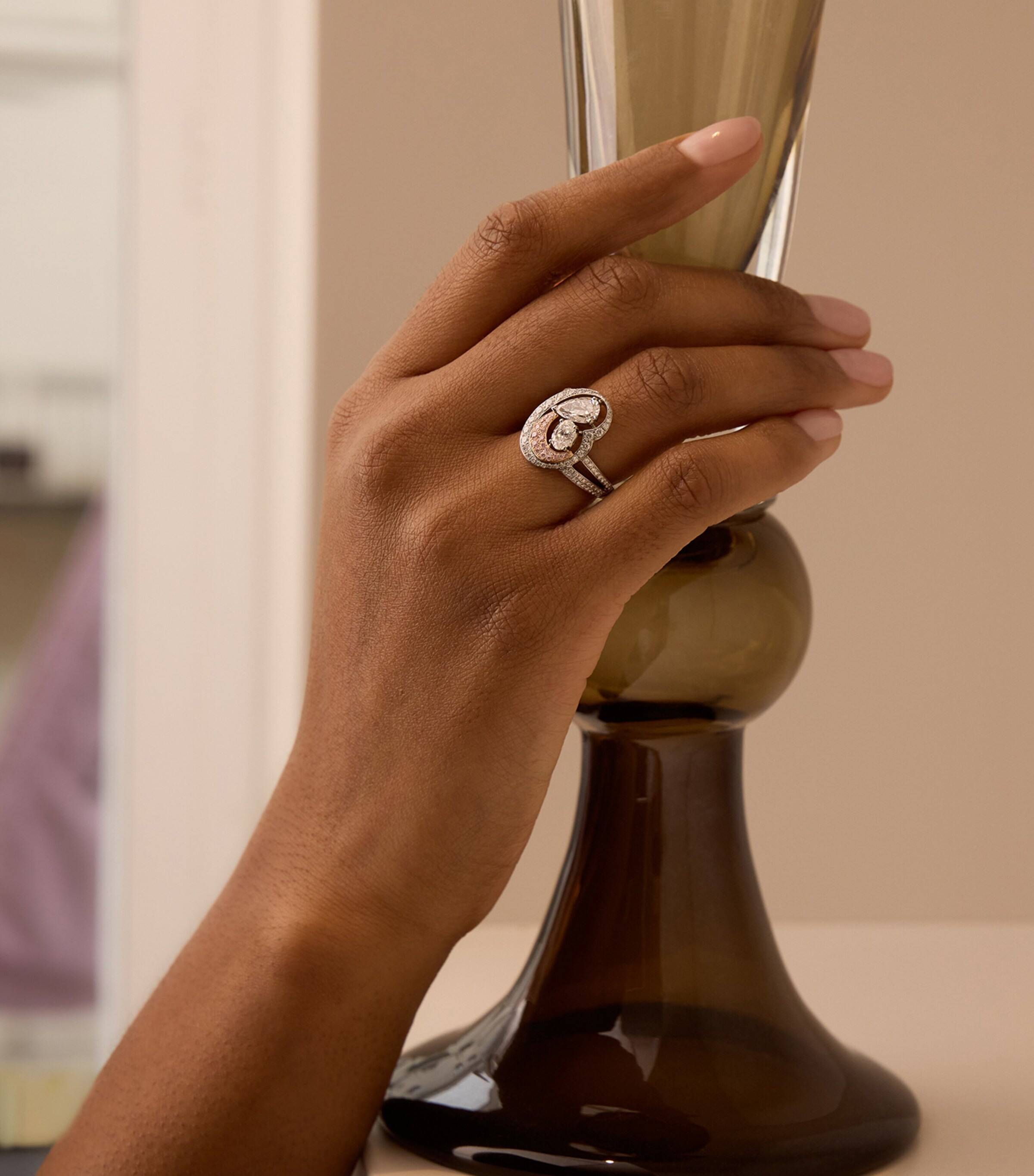 Platinum and Rose Gold National Gallery Motherhood Ring PLATINUM Image 2