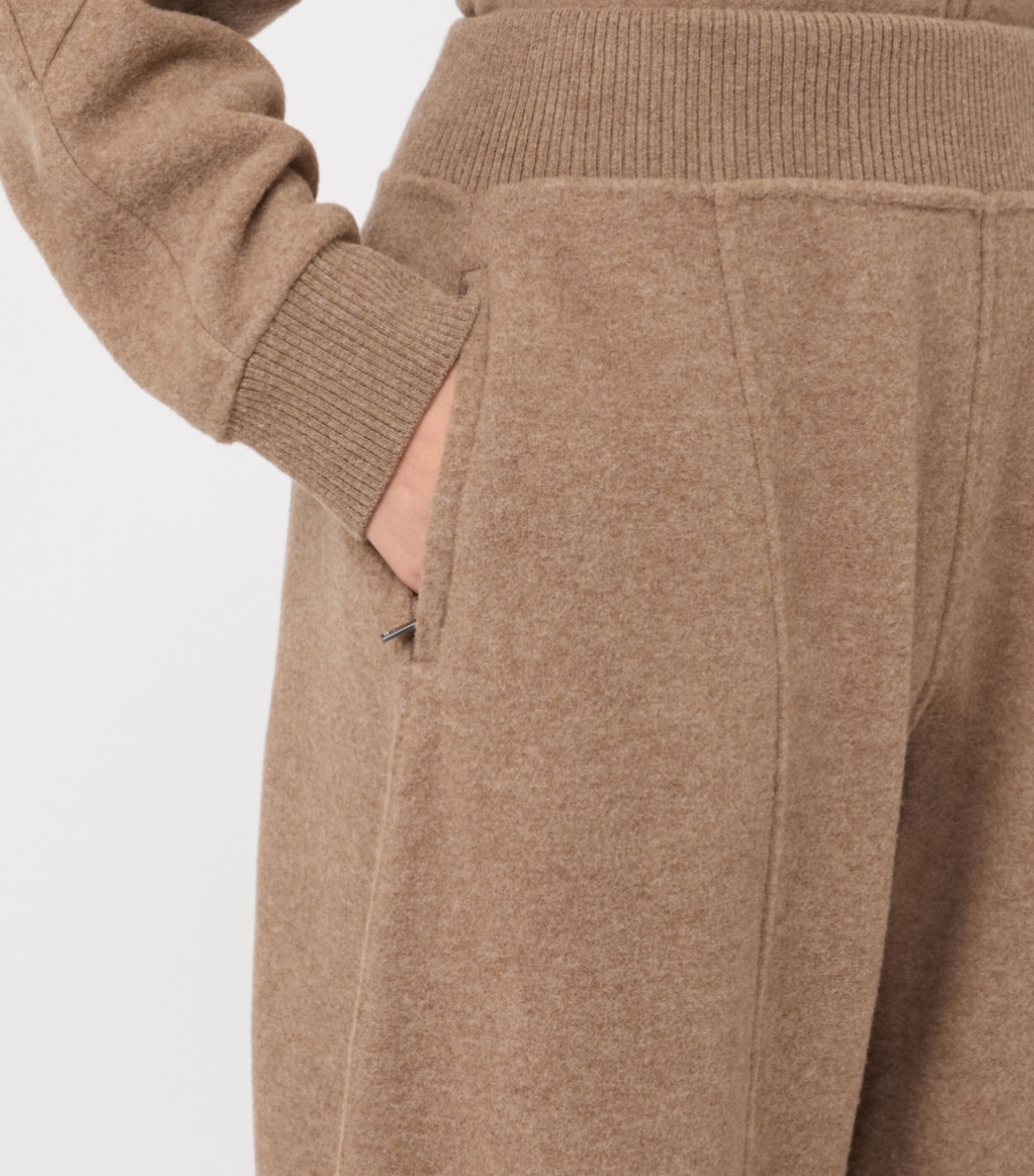 Max Mara Womens Virgin Wool-Cashmere Blend Sweatpants Beige Image 5