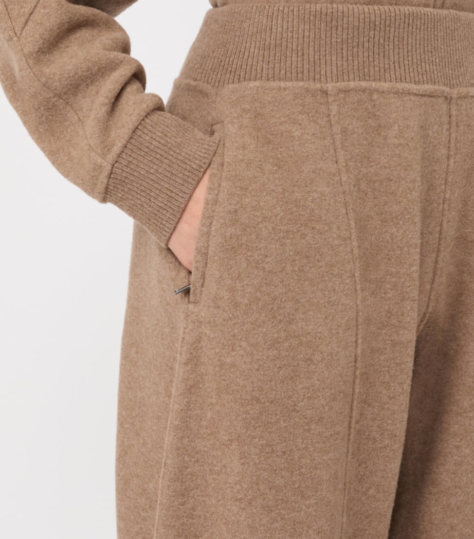 Max Mara Womens Virgin Wool-Cashmere Blend Sweatpants Beige Image 5
