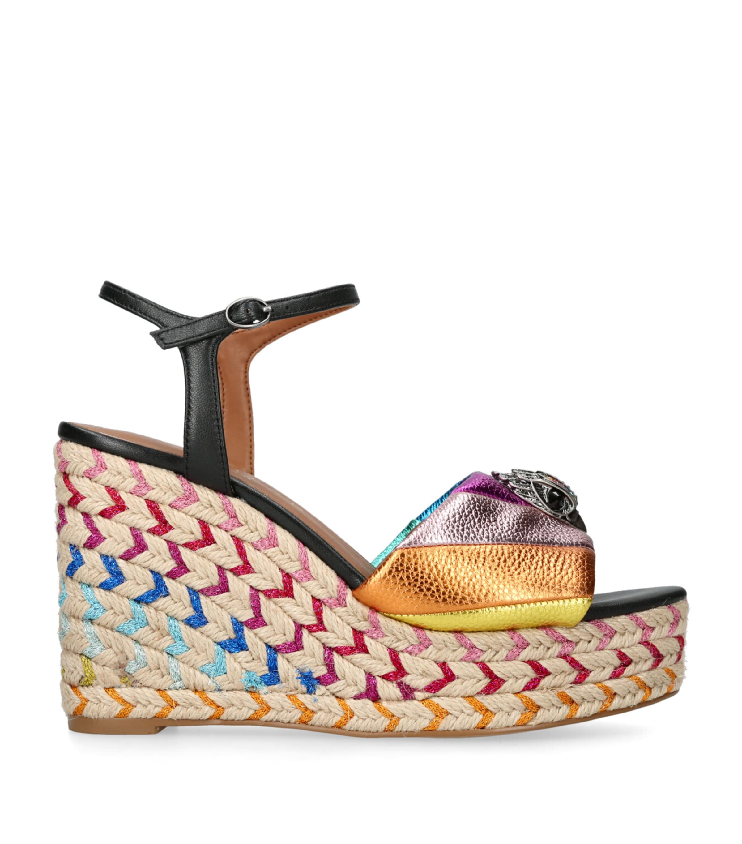 Kurt Geiger London Kensington Wedge Sandals 105 Black/comb Image 3