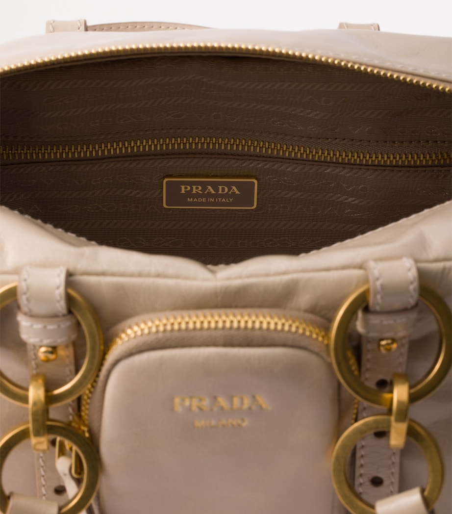 Medium Leather Dangle Top-Handle Bag F0236 Image 4