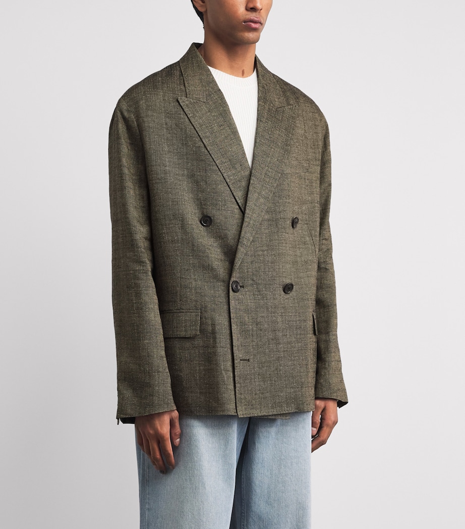 Our Legacy Mens Linen-Silk-Cotton Halt Blazer Deep Husk Image 4