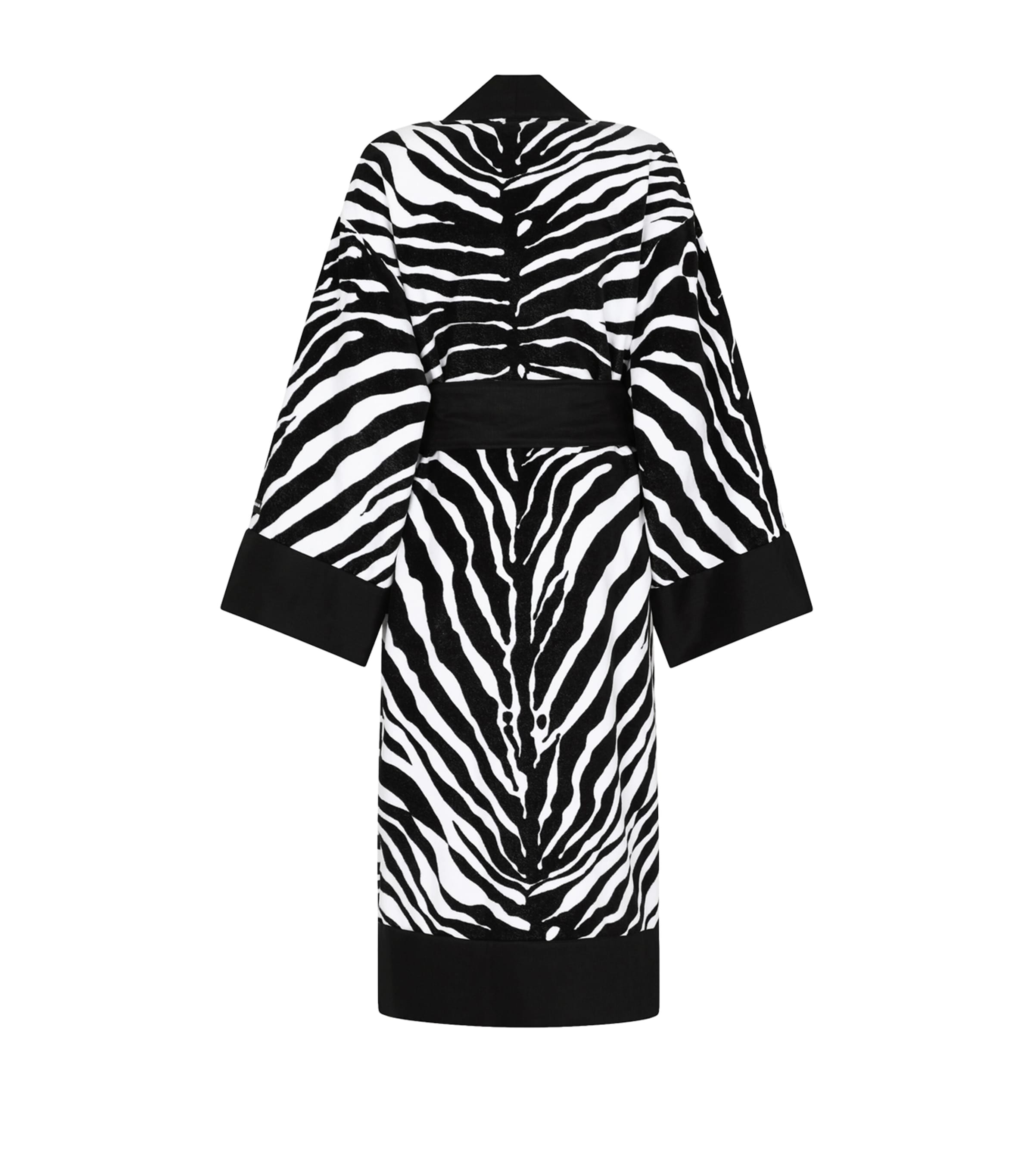 Dolce&Gabbana Casa Terry Cotton Zebra Print Robe Zebra Nero Image 2