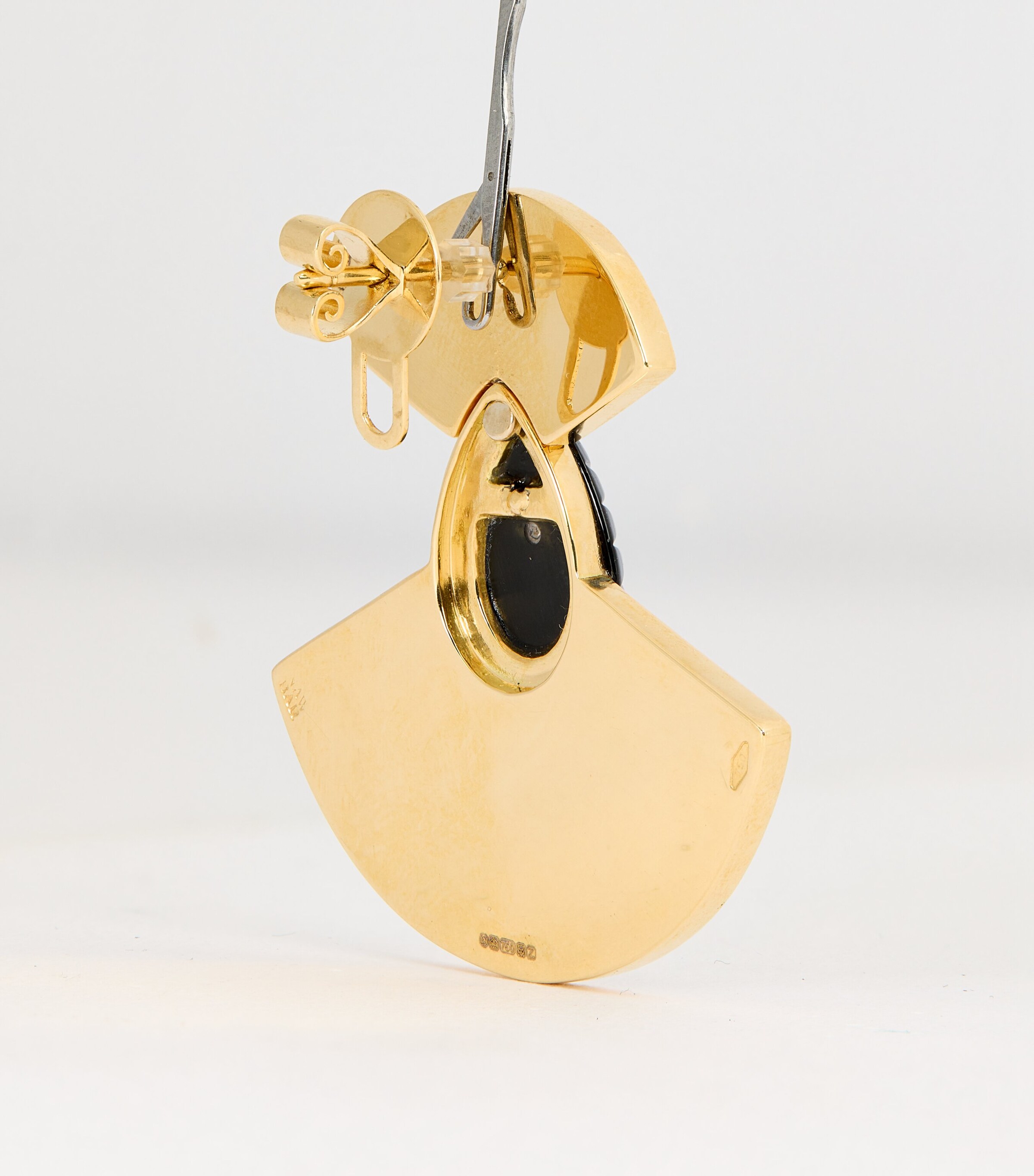 L'ATELIER NAWBAR Yellow Gold, Diamond and Onyx Bond Steet Earrings Yellow Gold Image 4