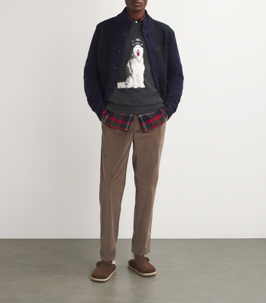 Polo Ralph Lauren Mens Cashmere Dog Sweater Grey Image 1