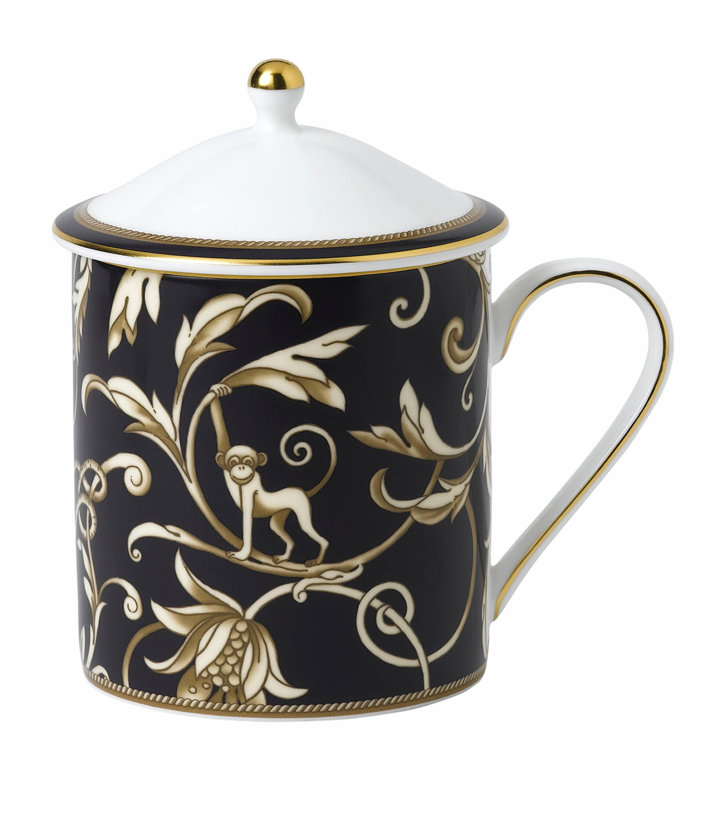 Wedgwood Cornucopia Large Mug With Cover In Black