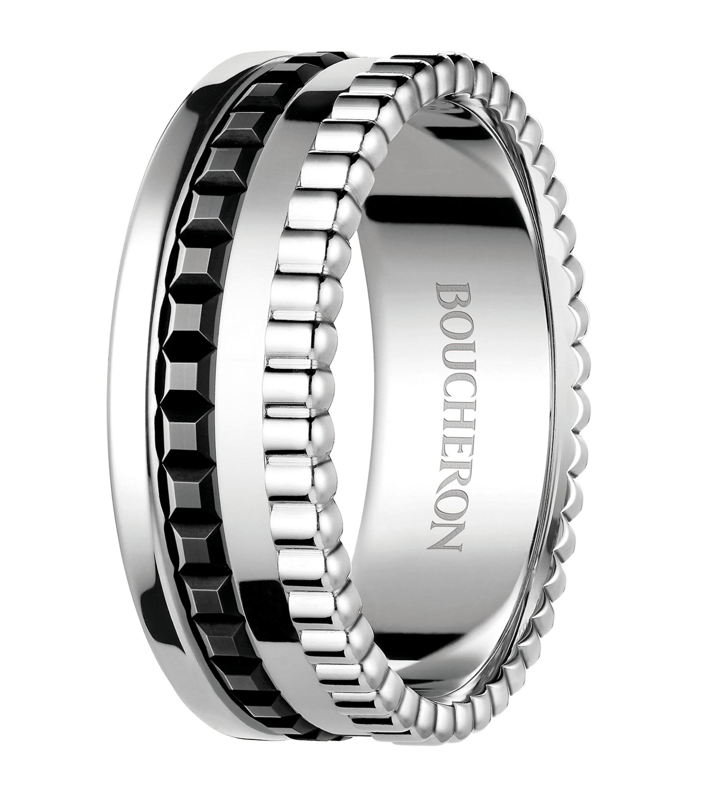 Small White Gold Quatre Black Ring NO COLOUR Image 4