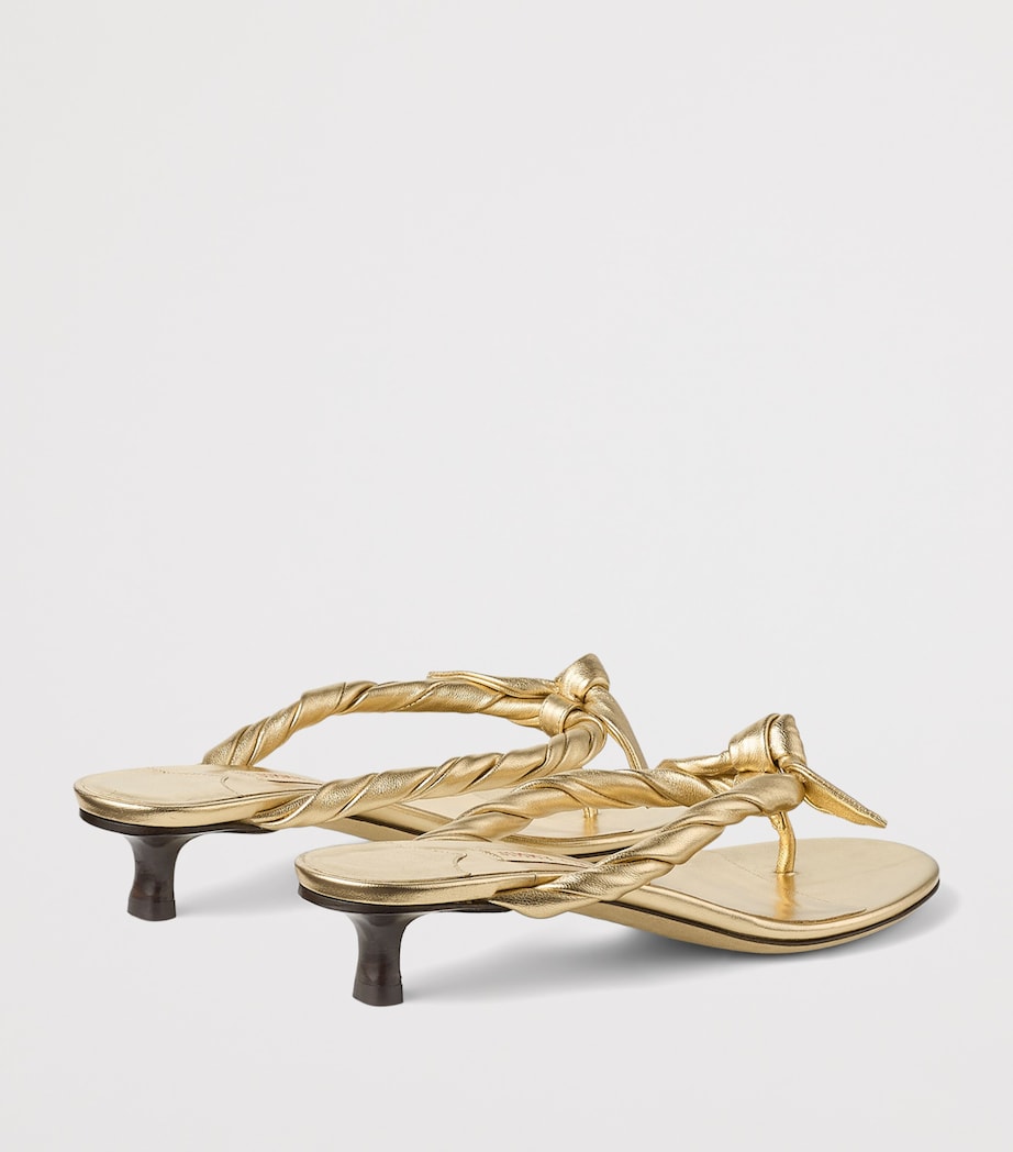 Jimmy Choo Liss 35 Leather Mules Gold/gold Image 3