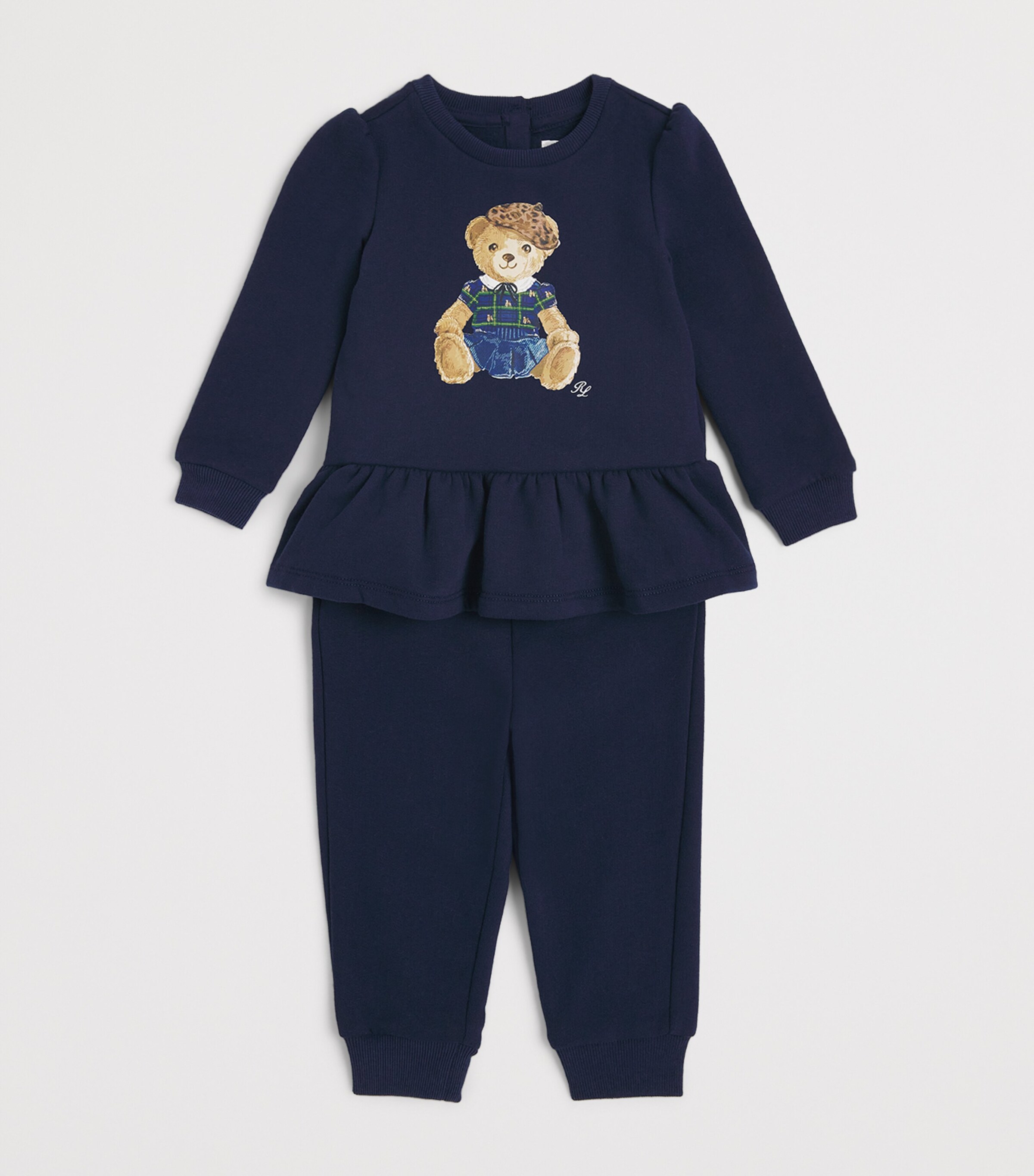 Ralph Lauren Kids Polo Bear Sweatshirt and Sweatpants Set (3-24 Months) Navy Image 3