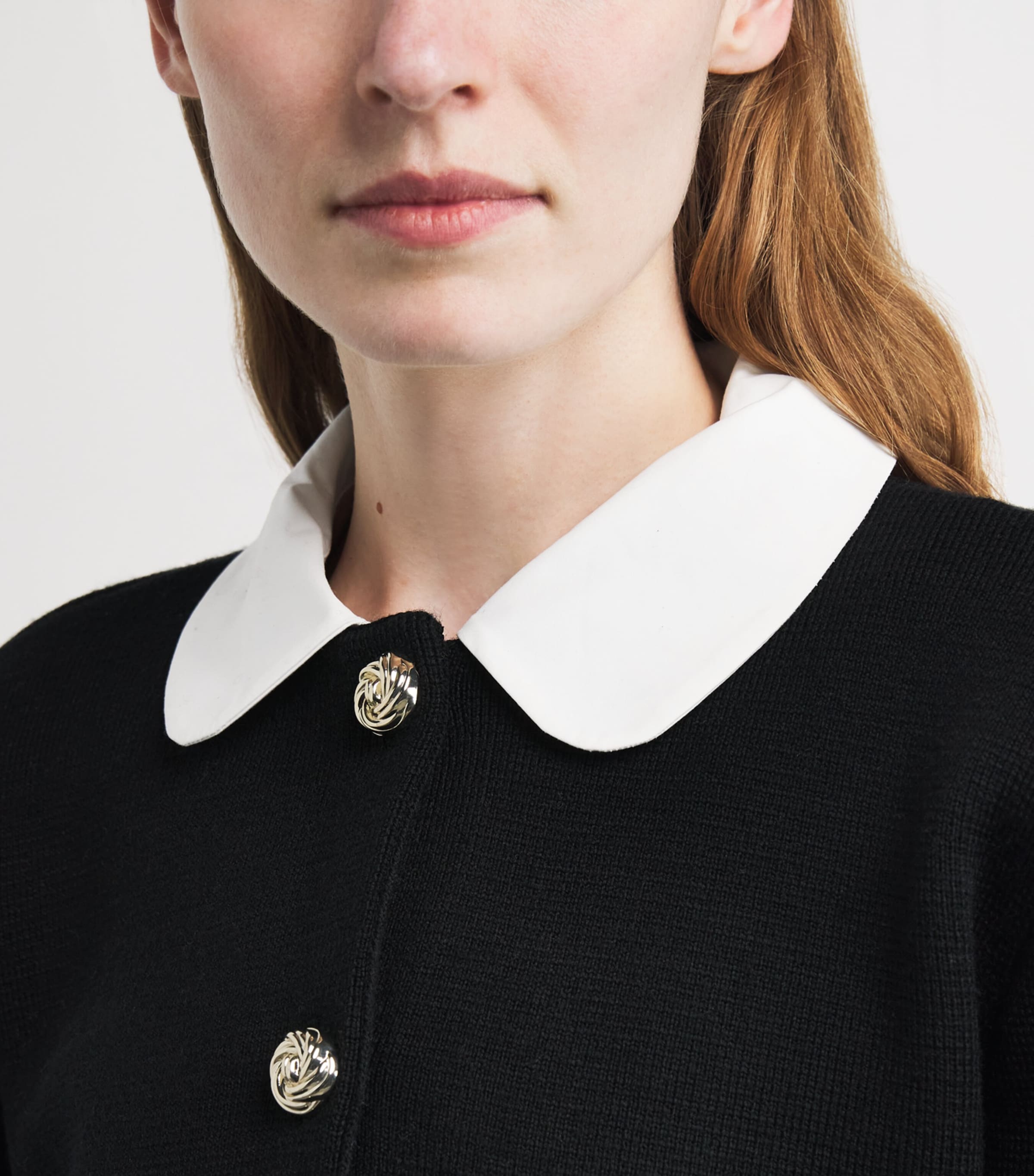 Collared Cardigan BLACK Image 6