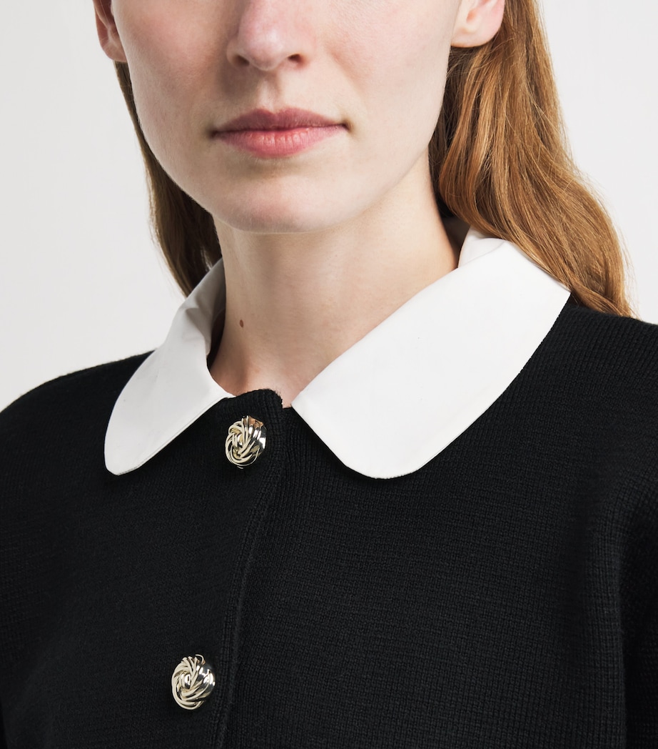 Collared Cardigan BLACK Image 6