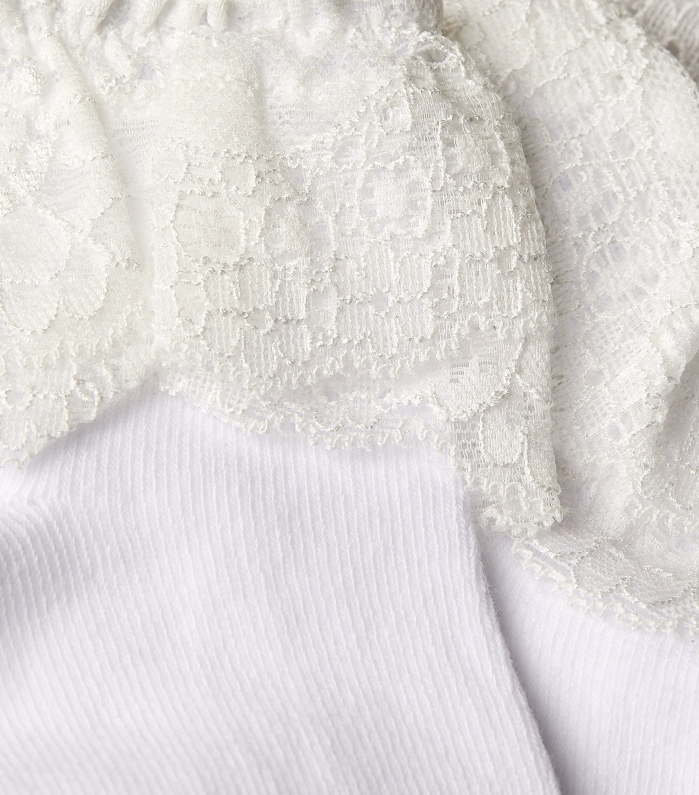 Maje Womens Lace-Trimmed Socks White Image 2