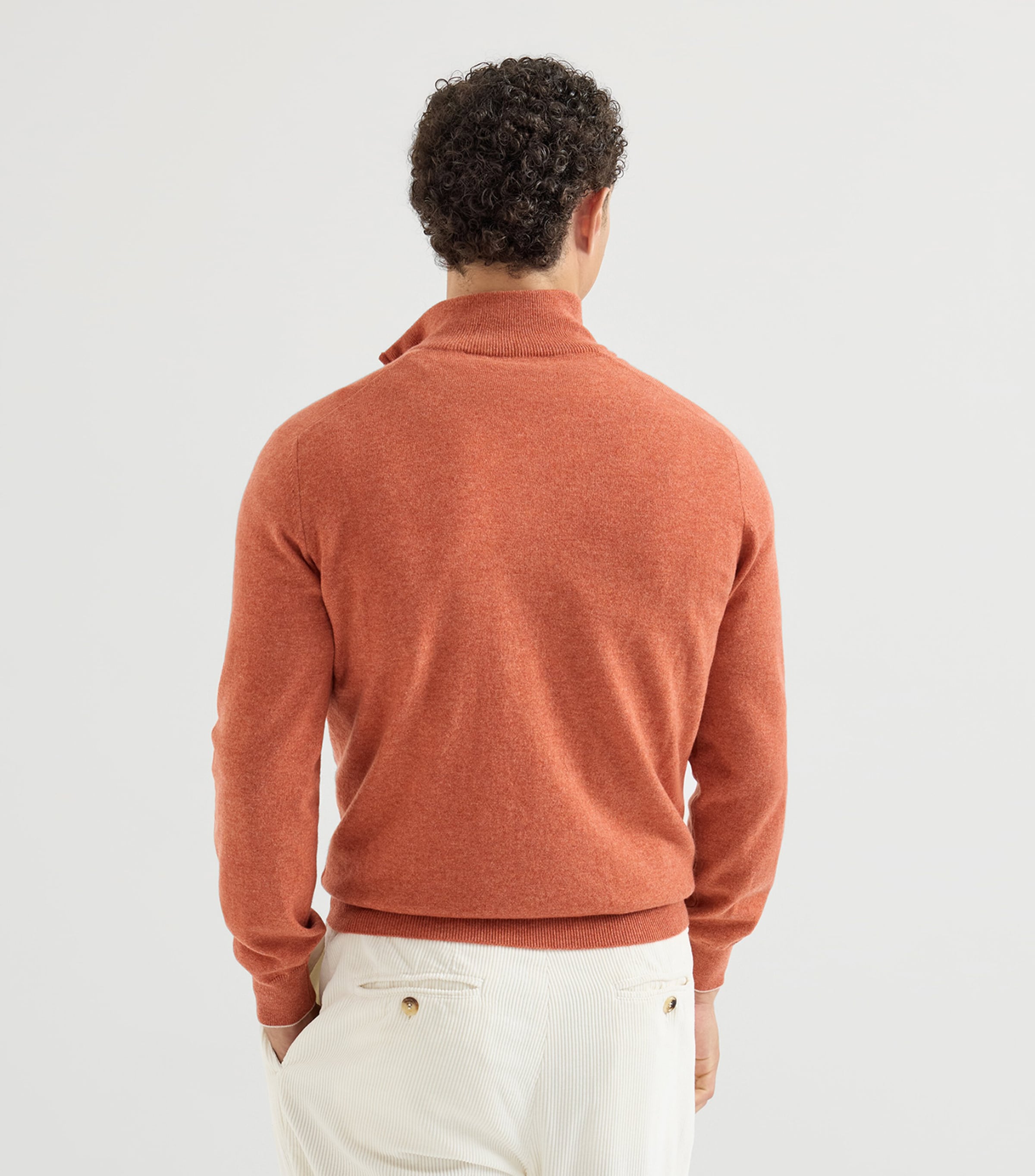 Brunello Cucinelli Mens Cashmere Quarter-Zip Sweater Image 3