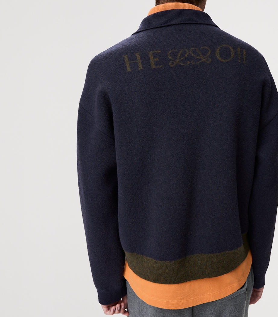 Wool-Blend Polo Sweater NAVY BLUE Image 5