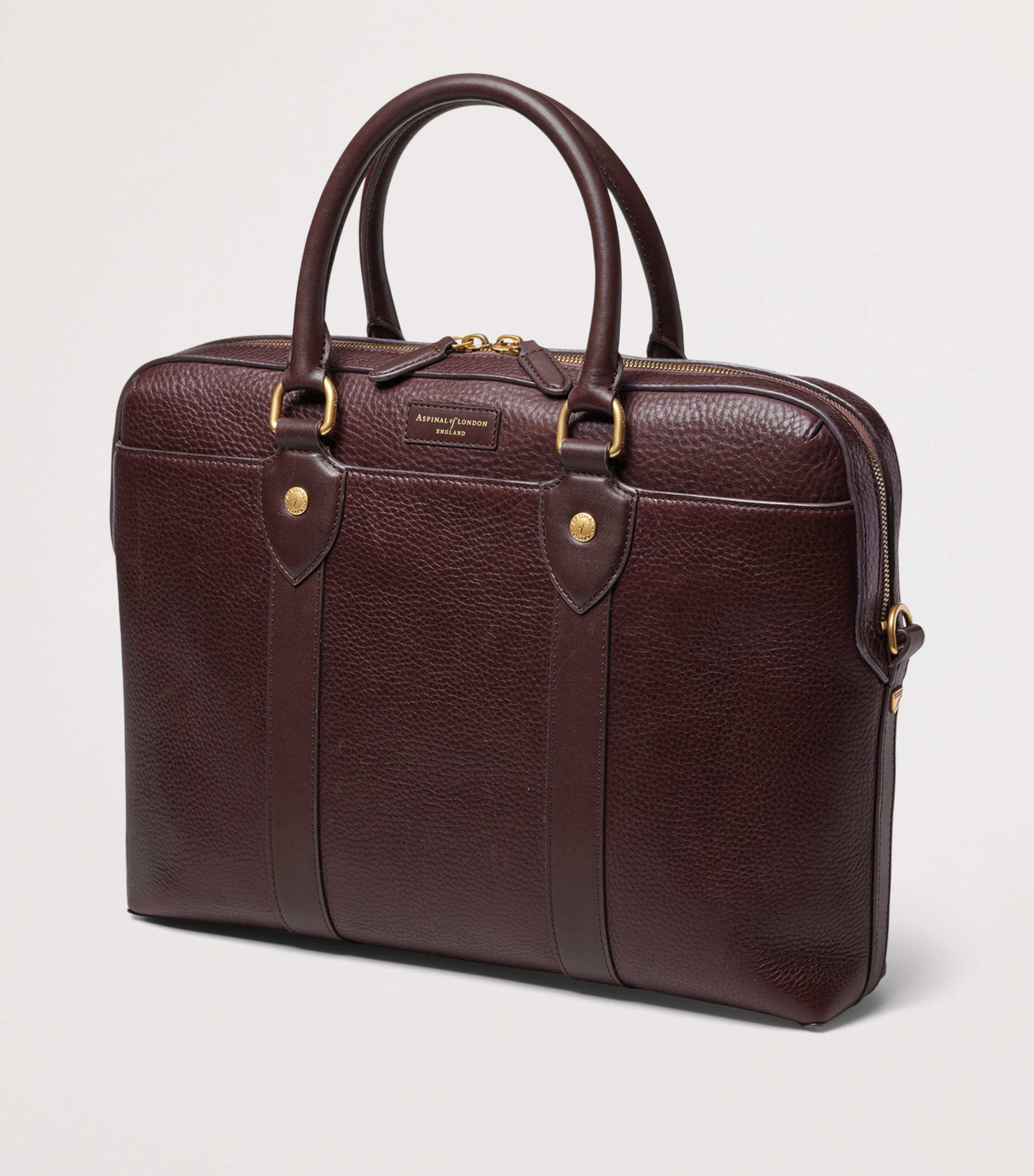 Aspinal Of London Leather The Hudson Briefcase Conker Image 3