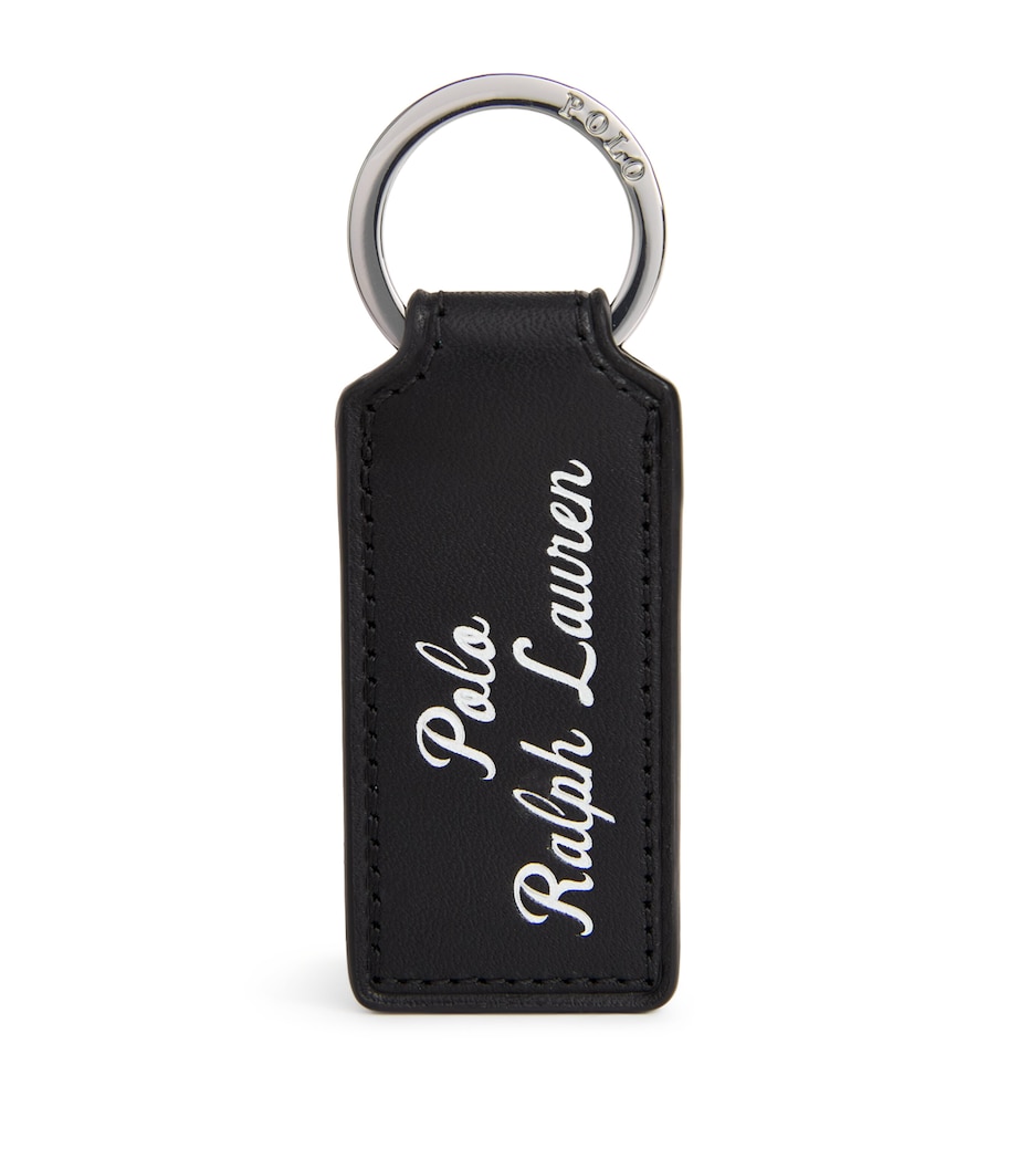 Polo Ralph Lauren Leather Logo Key Fob Black Image 1