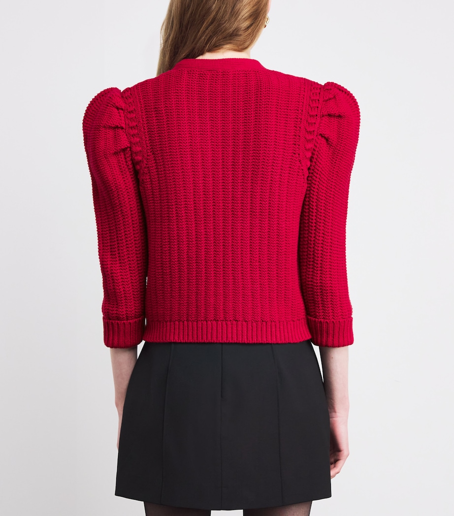 Cropped Delli Cardigan ENGINE RED/GOLD ENRG Image 4