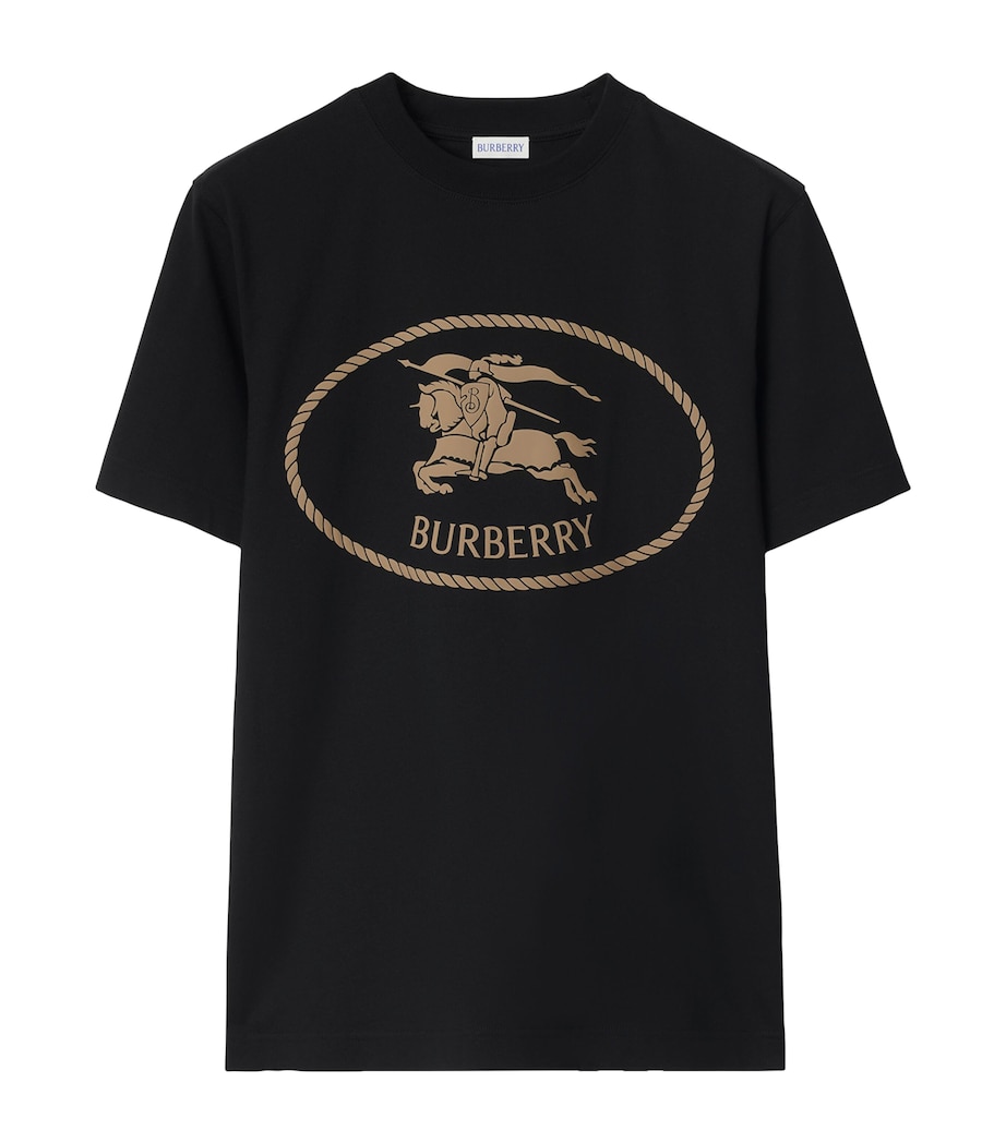 Cotton Knight Stamp T-Shirt BLACK Image 1