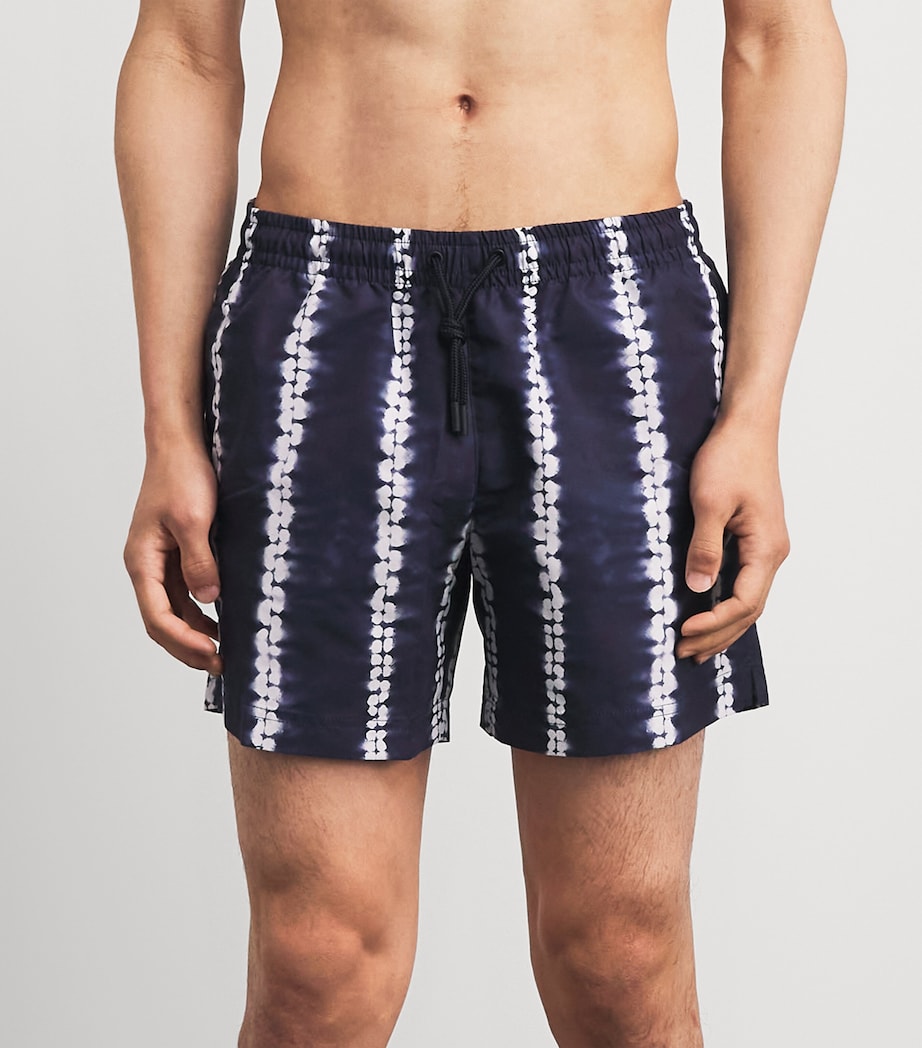 COMMAS Mens Shibori Stripe Swim Shorts Navy Image 3