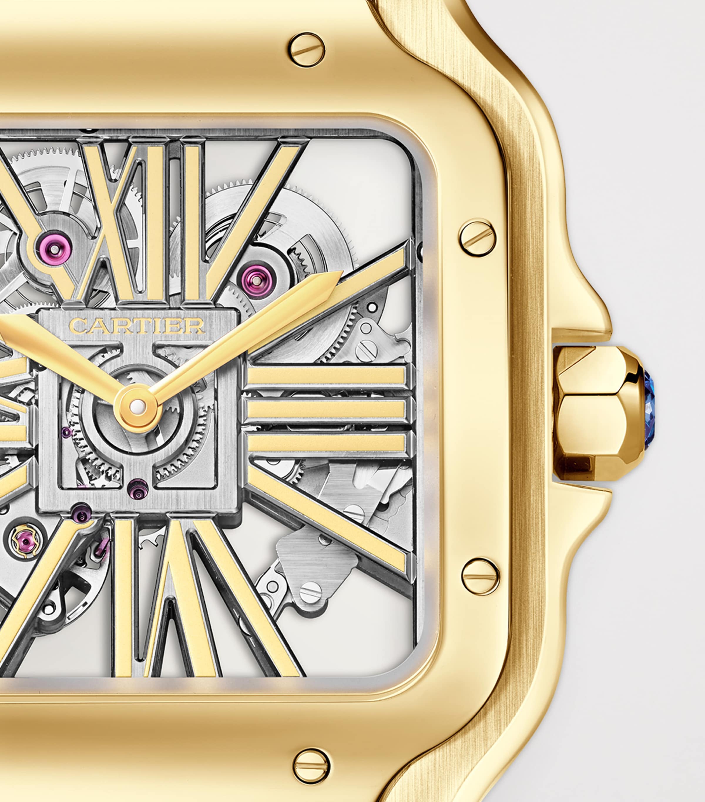 Cartier Large Yellow Gold Santos de Skeleton Watch 28mm Yellow Gold Image 6