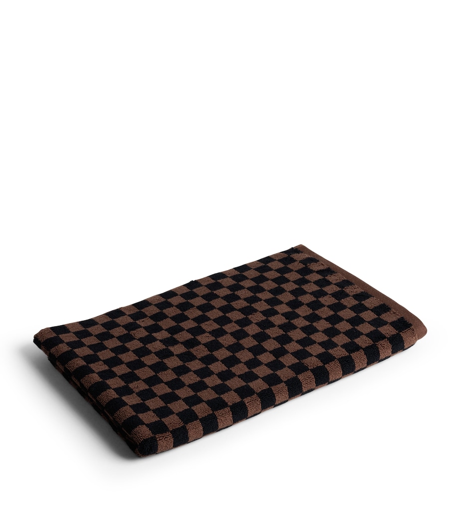 Check Beppu Bath Mat (50cm x 80cm) TABAC / NOIR Image 1