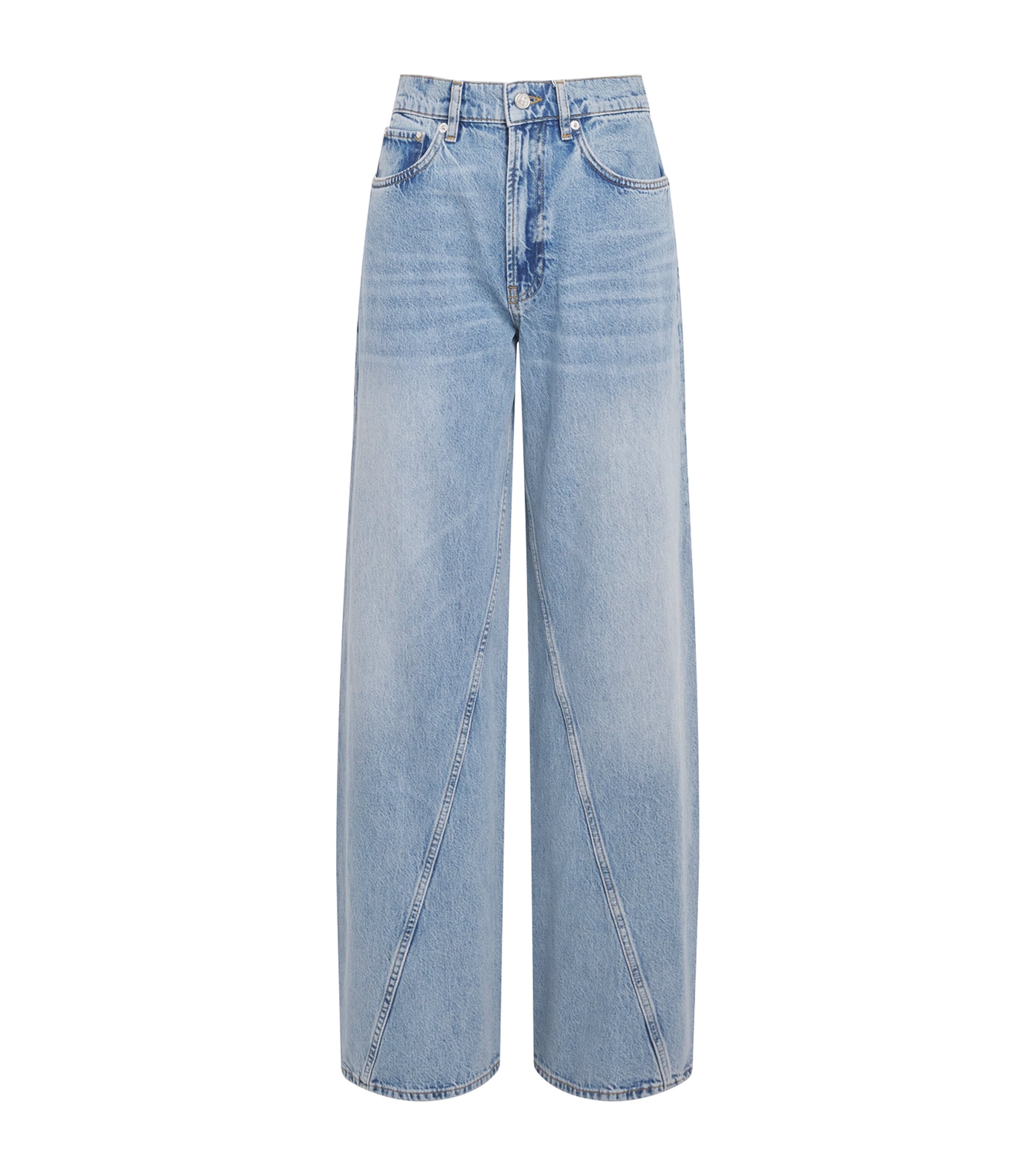 ANINE BING CURVED BRIE WIDE-LEG JEANS